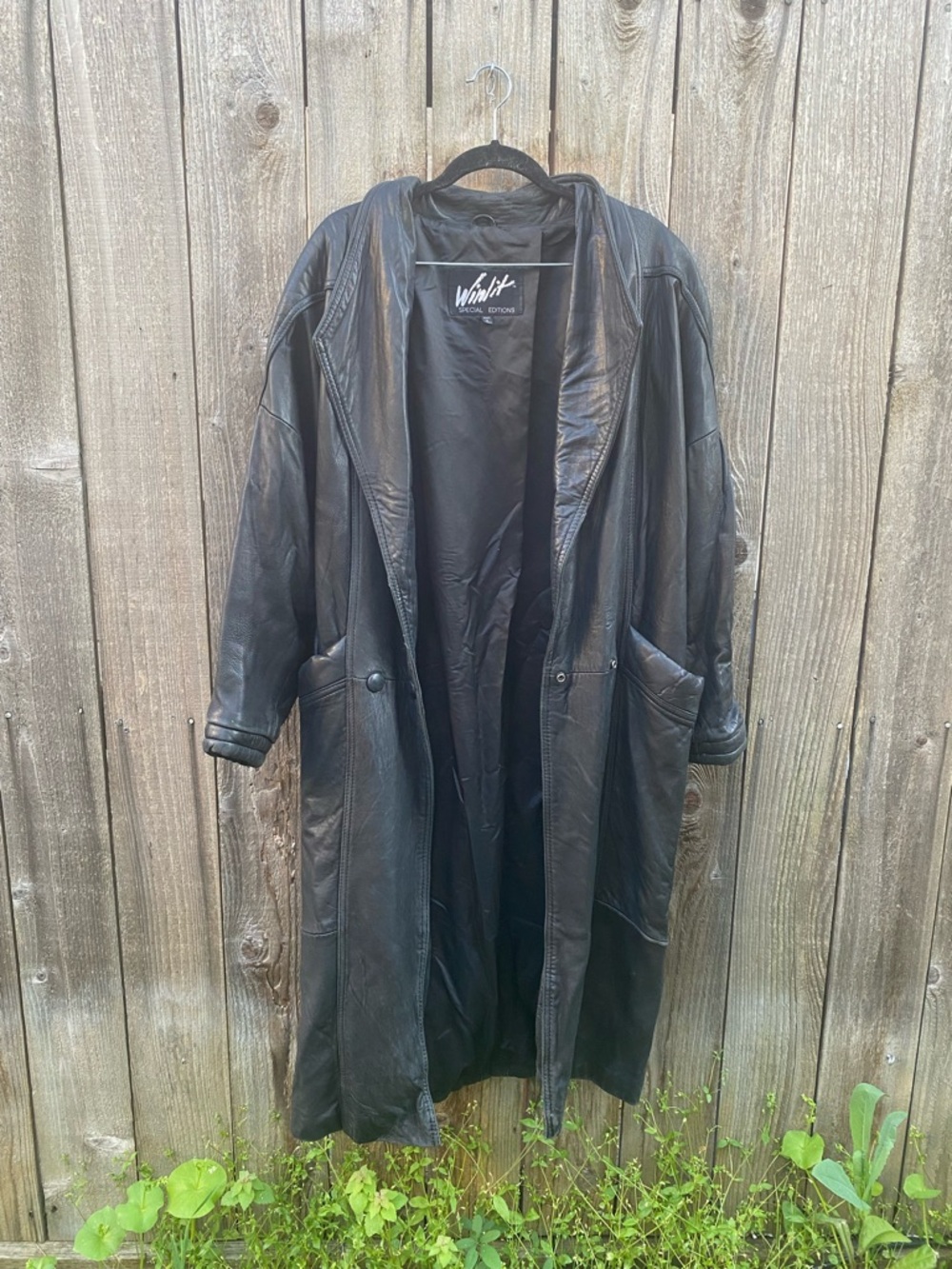 Authentic  Late 1980s /Early 1990s—Butter-Soft Black Leather Midi Trench Coat